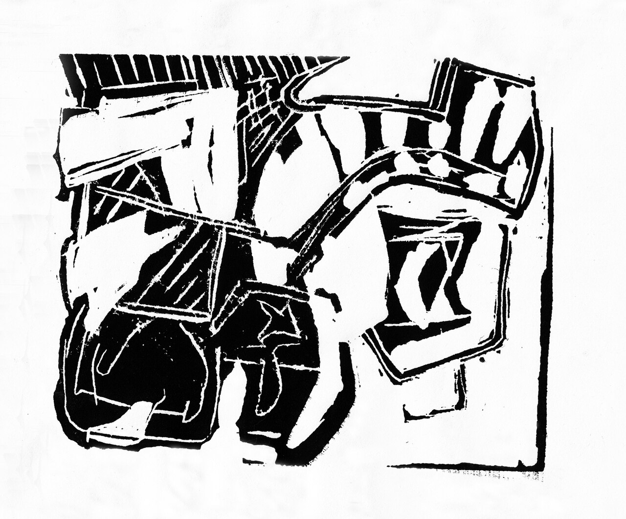 Abstract Still Life Linocut Creator Proof
