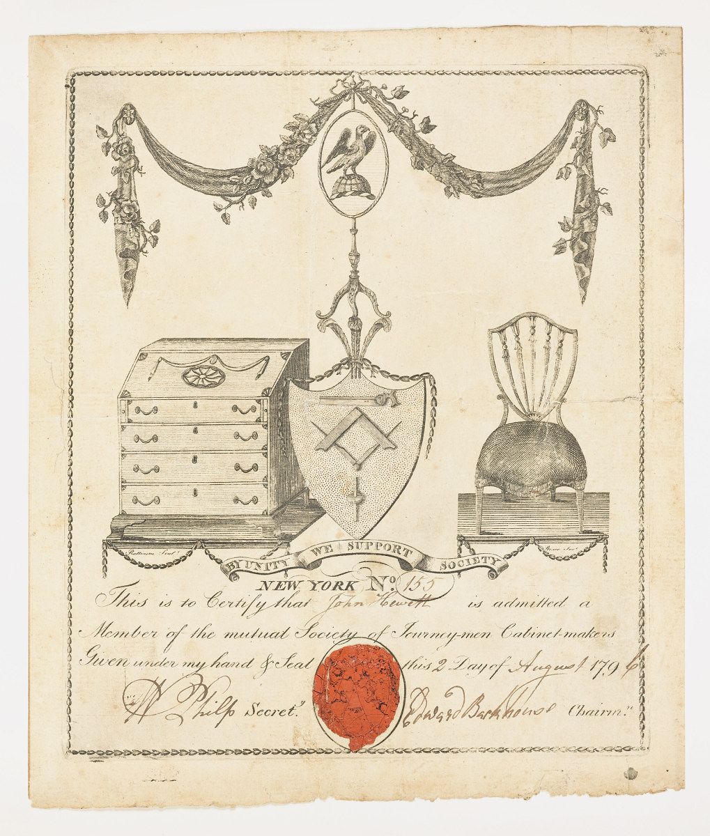 Journeymen Cabinet-Makers Membership Certificate